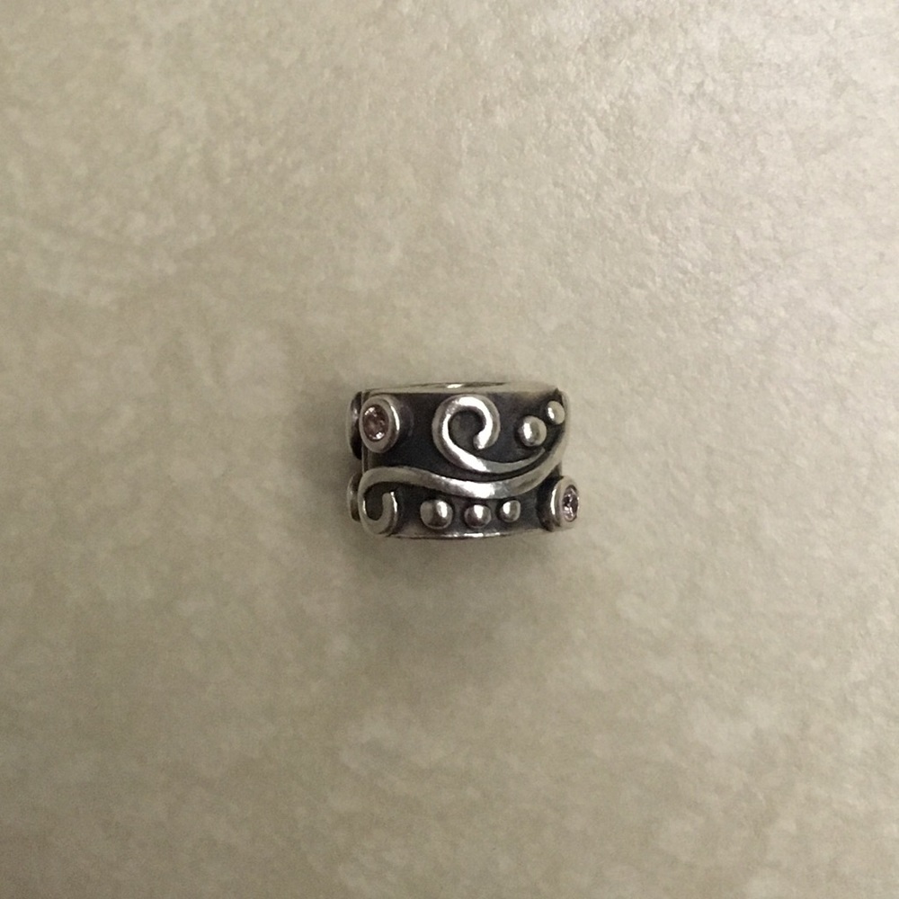 Pandora Tendril Clip with Pink Crystal